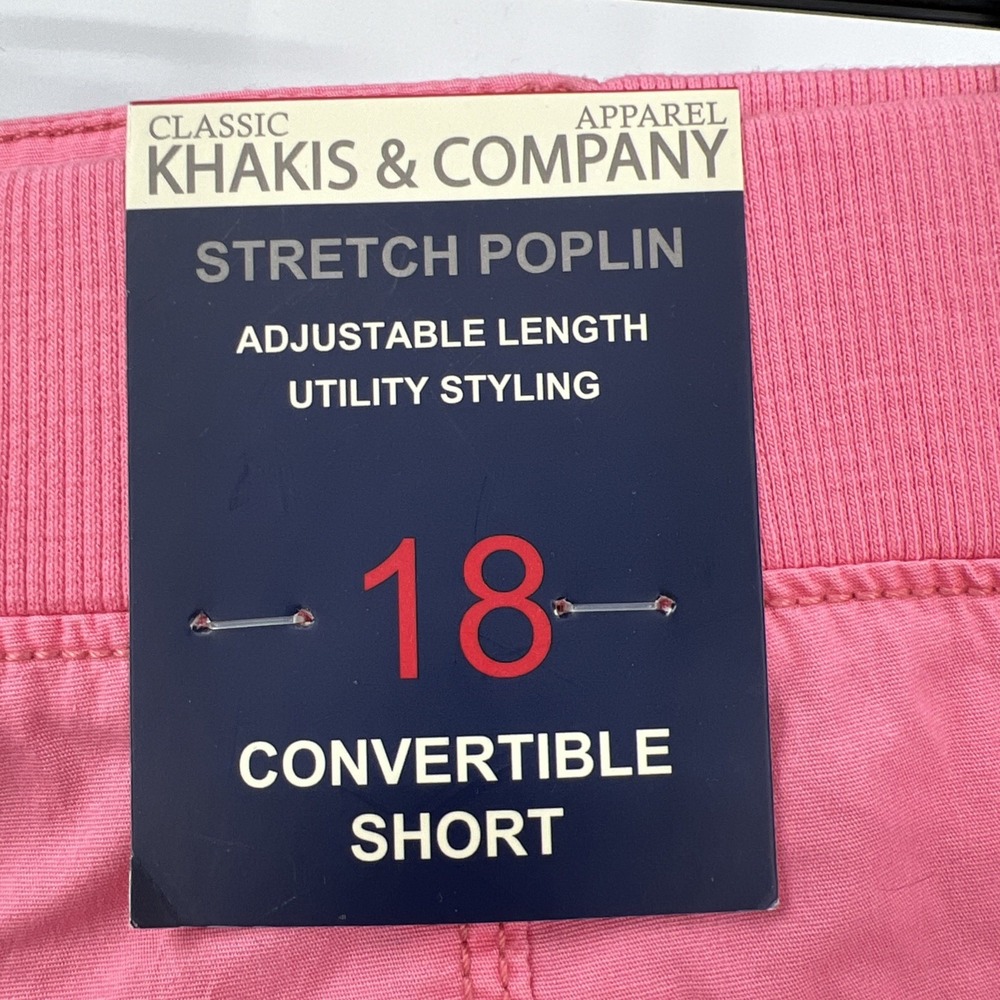 Khaki & Company Women's Stretch Poplin Convertible Casual Soft Shorts Lot 2 - Picture 5 of 9